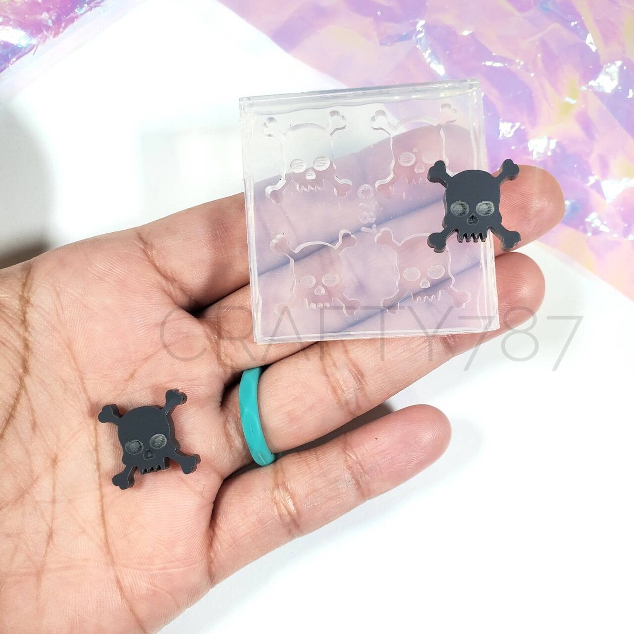 Skull & Cross Bones Stud Earring Silicone Mold | Earring Mold | Resin Jewelry Mold (A6)